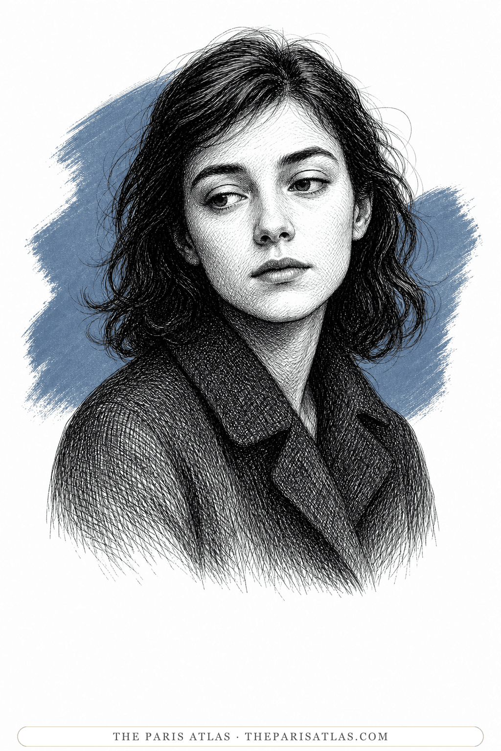 Illustrated portrait of The woman in the Seine