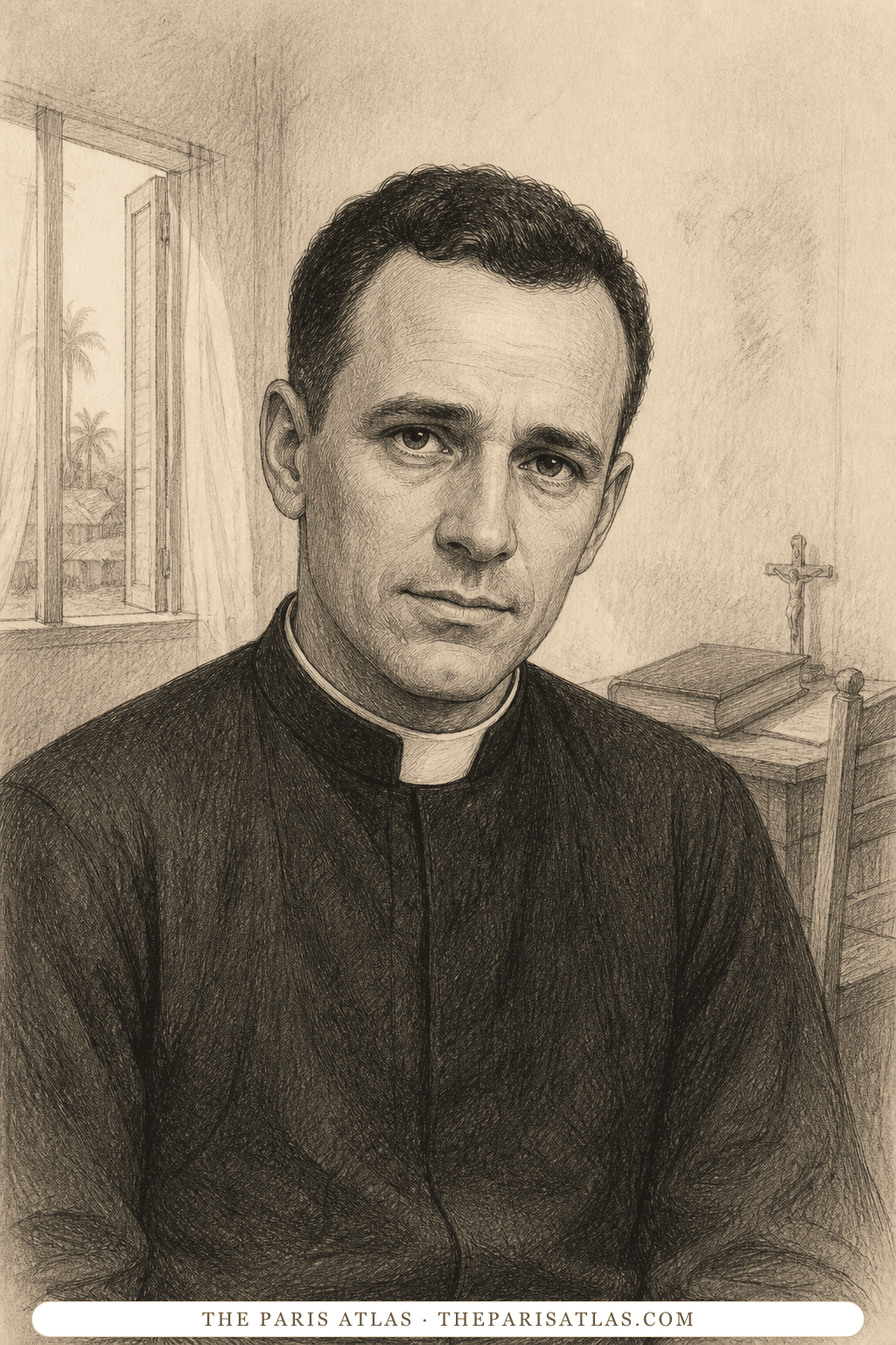 Illustrated portrait of Father Clay