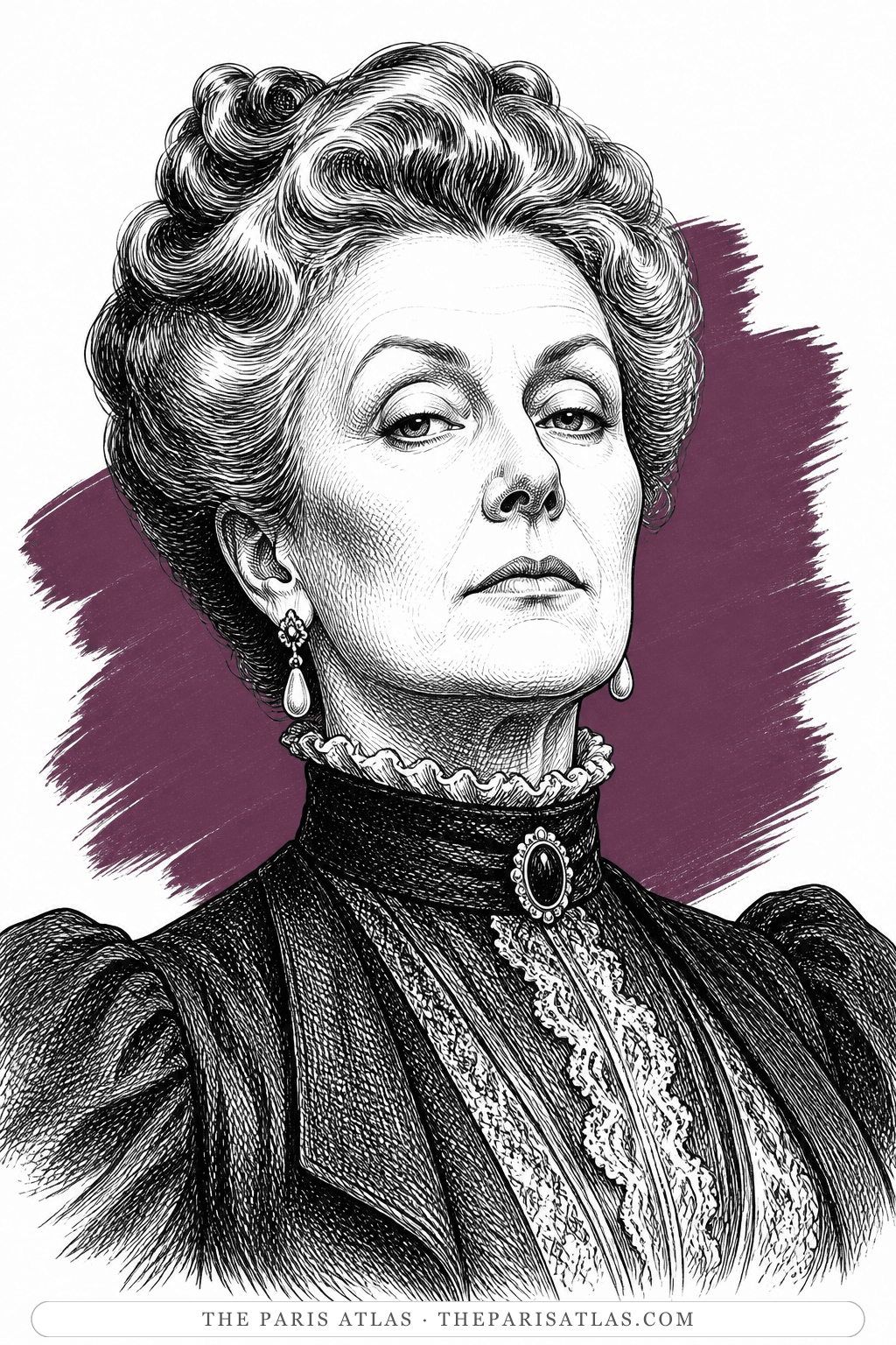 Illustrated portrait of Lady Augusta Bracknell