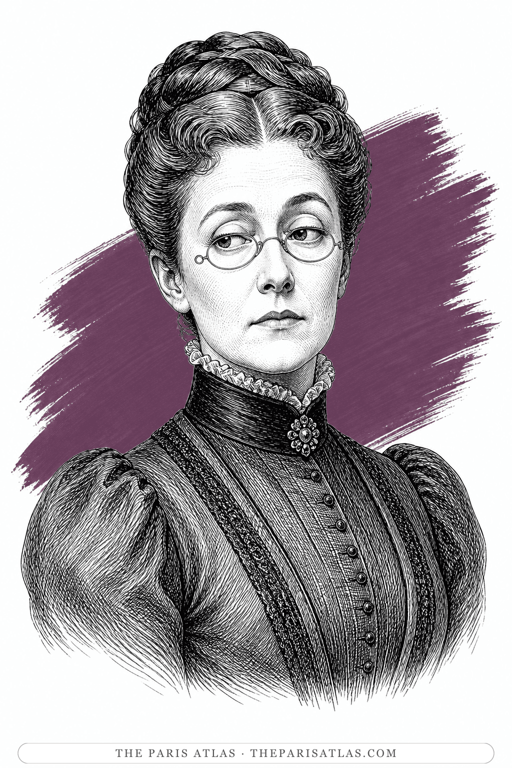 Illustrated portrait of Miss Prism
