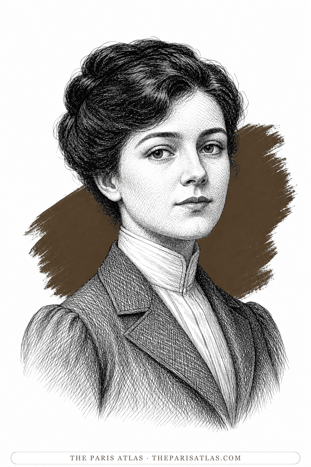 Illustrated portrait of Edmée