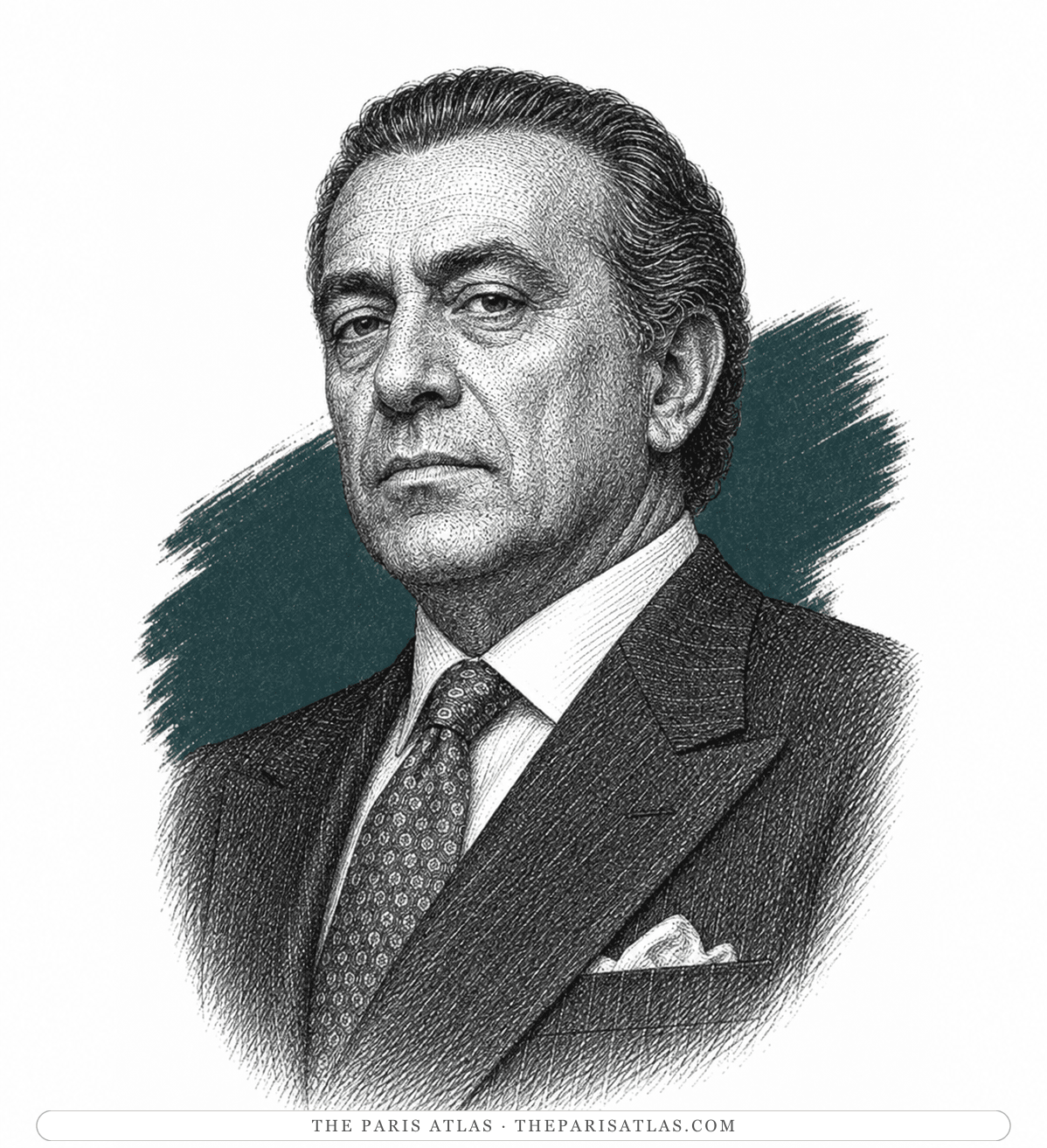 Illustrated portrait of Bertrand Ouradi