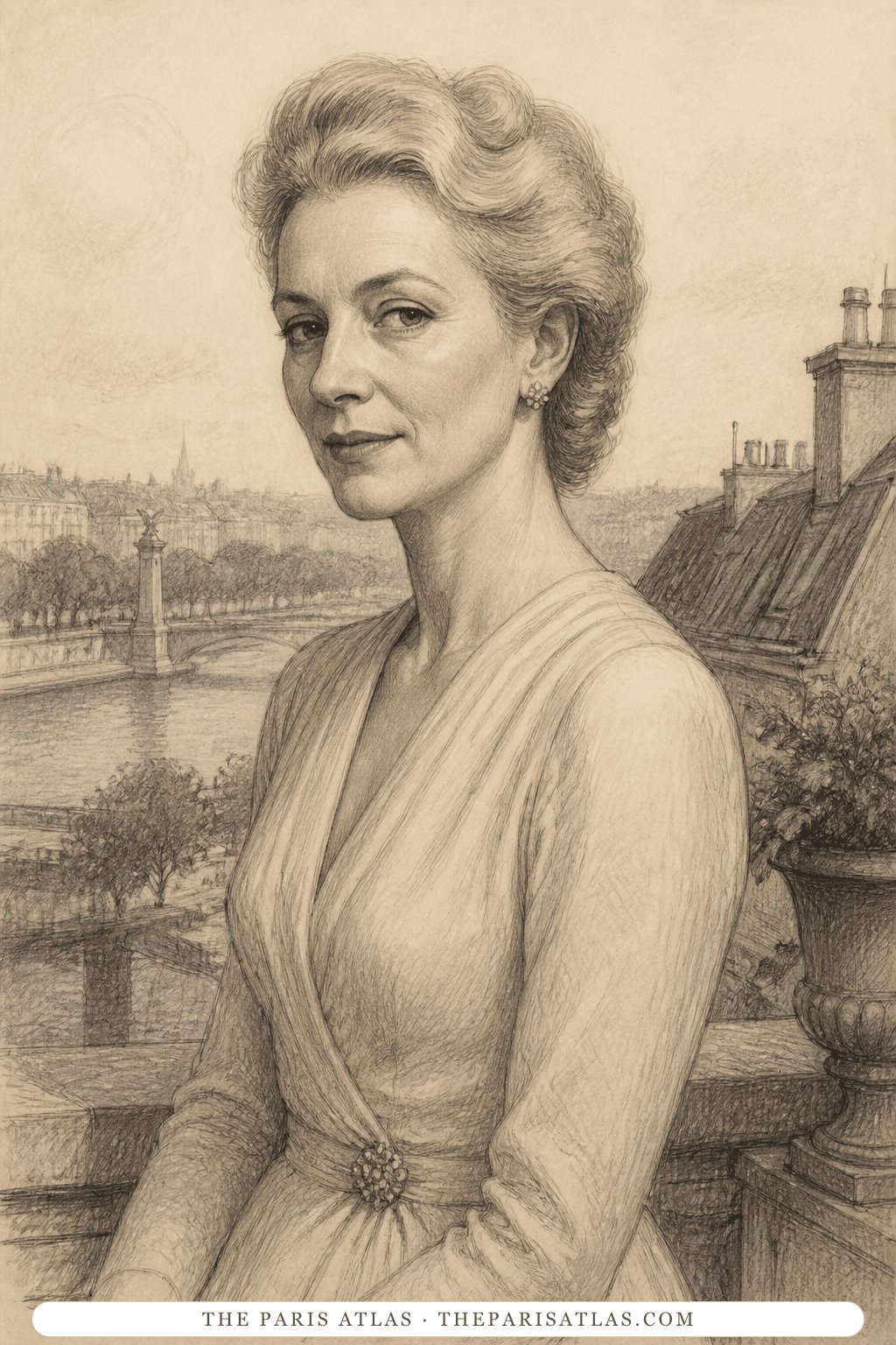 Illustrated portrait of Marie-Claude Carpenter