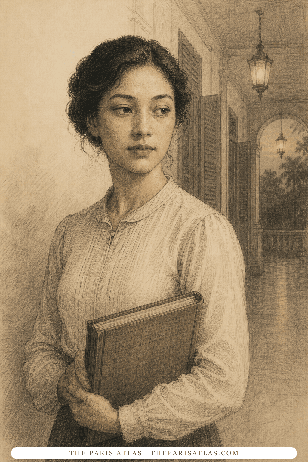 Illustrated portrait of The boarding-school teacher