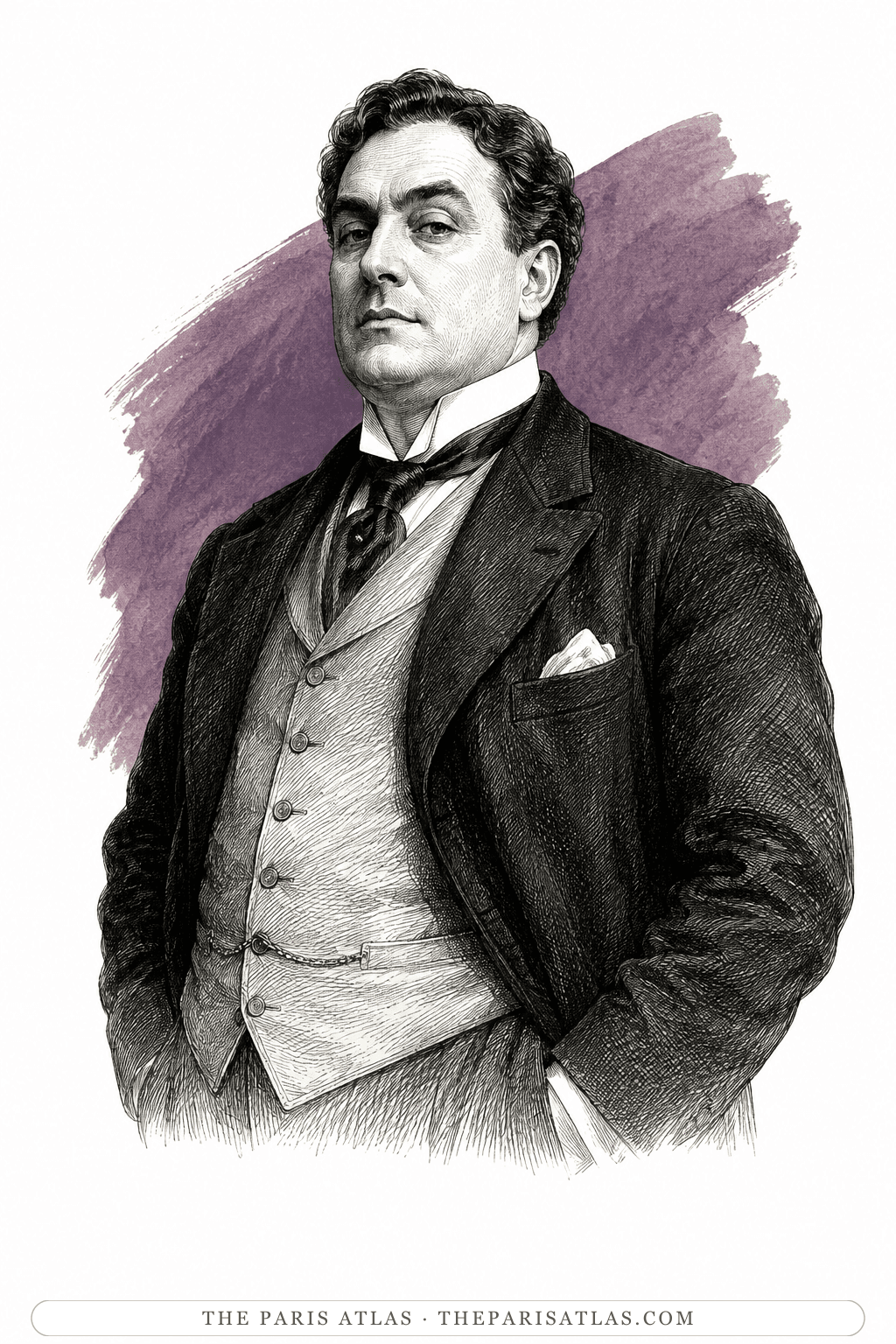 Illustrated portrait of Oliver Haddo