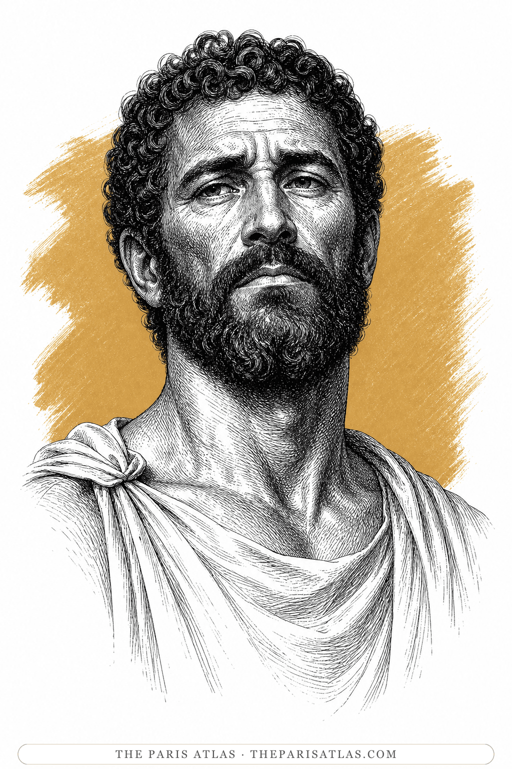 Illustrated portrait of Sisyphus