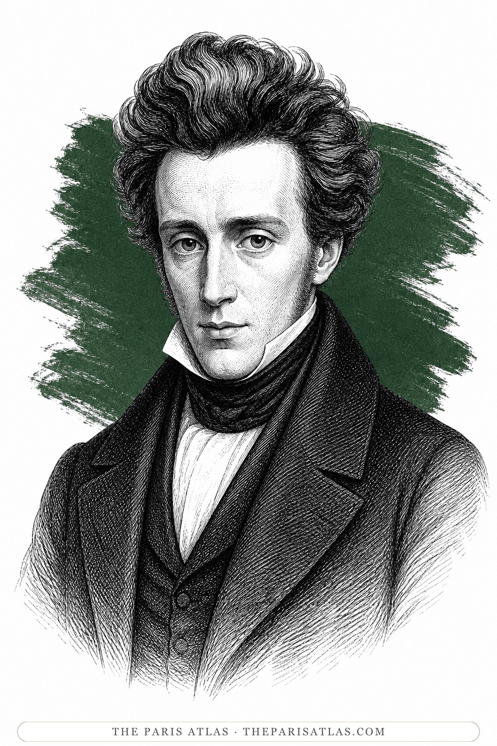 Illustrated portrait of Søren Kierkegaard