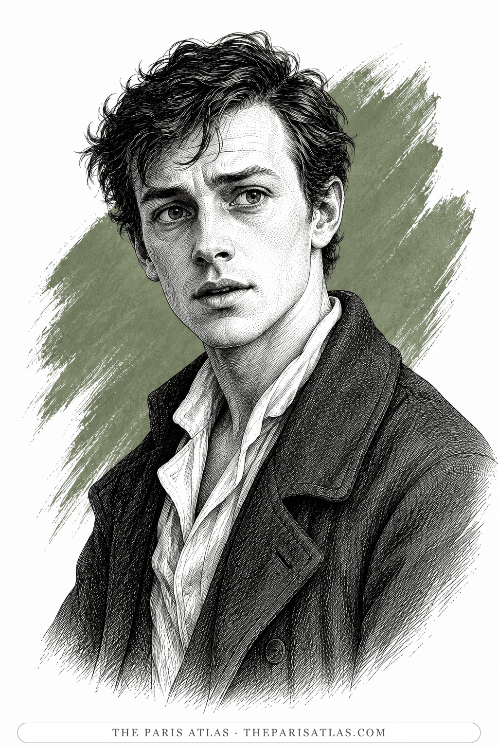 Illustrated portrait of Arthur Gordon Pym