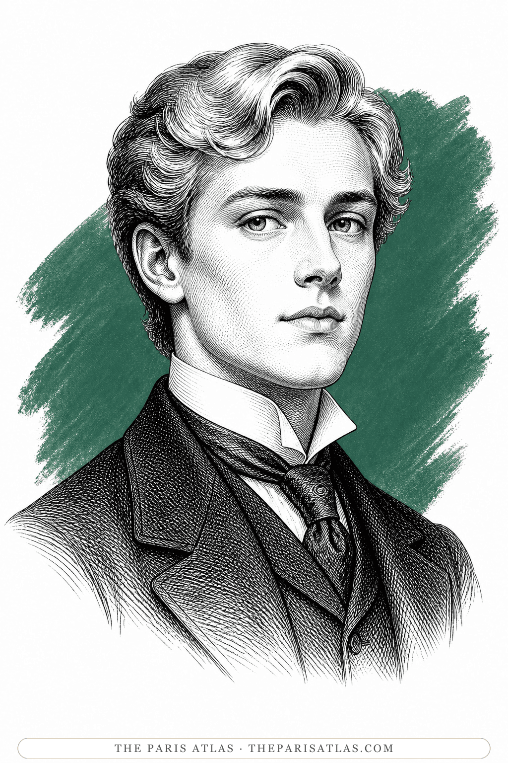 Illustrated portrait of Dorian Gray