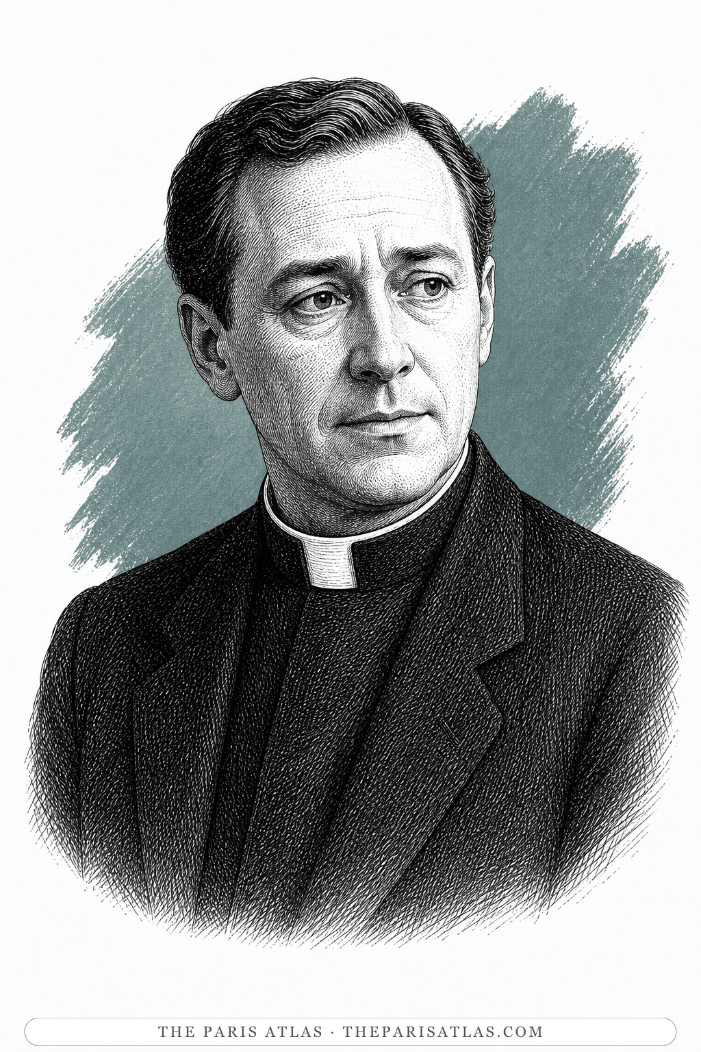 Illustrated portrait of Father McConnell