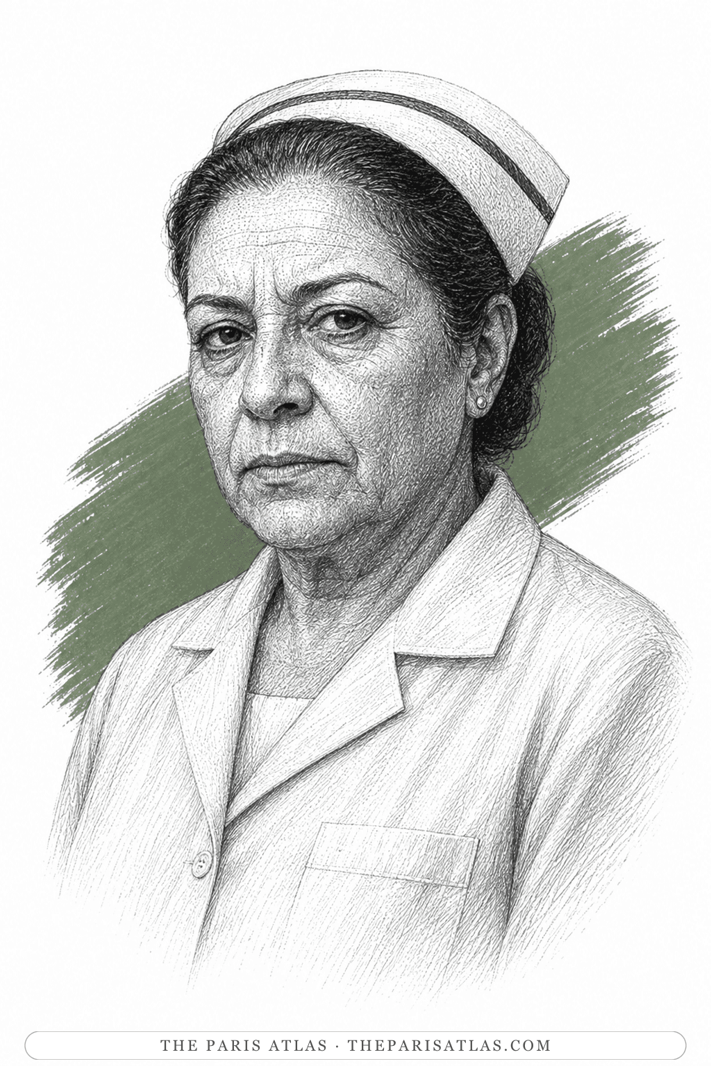 Illustrated portrait of Mrs. Alfat