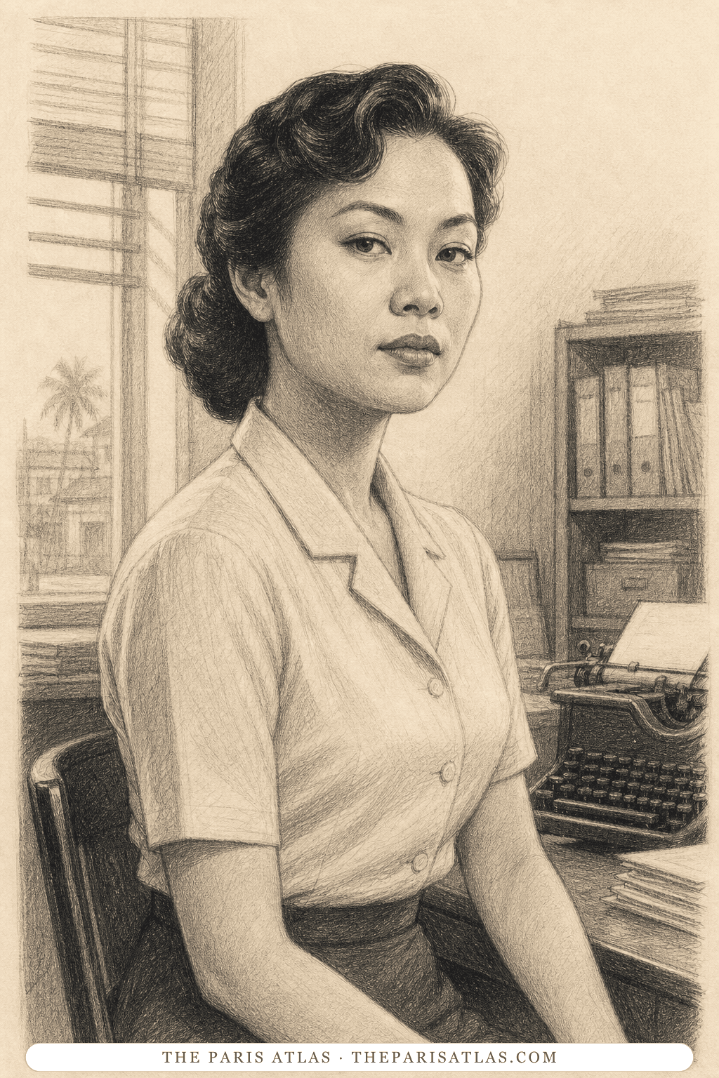 Illustrated portrait of Miss Hei
