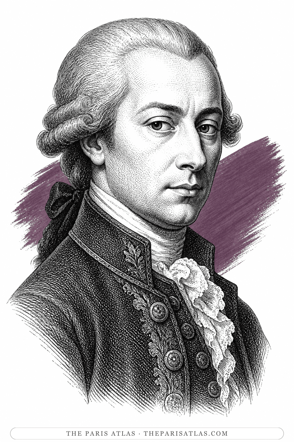 Illustrated portrait of Marquis de Sade