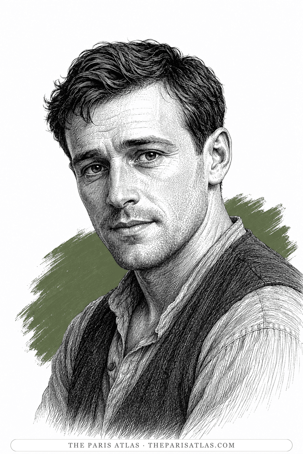 Illustrated portrait of Adolf Bethke
