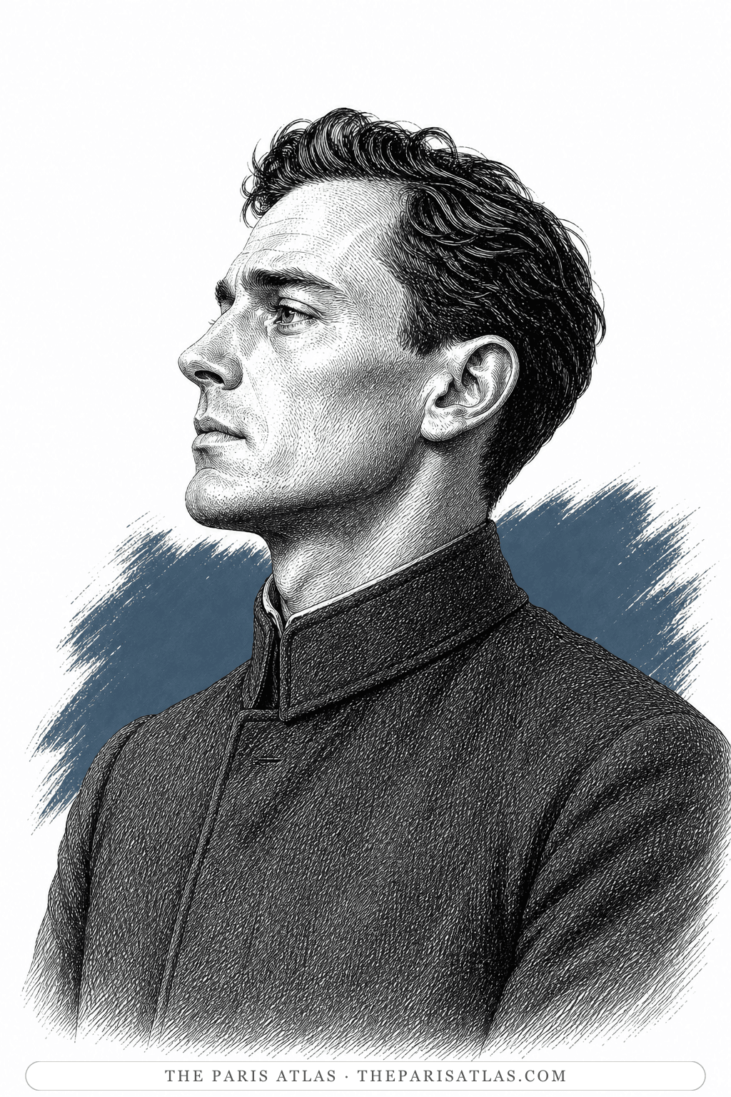 Illustrated portrait of Georg Rahe
