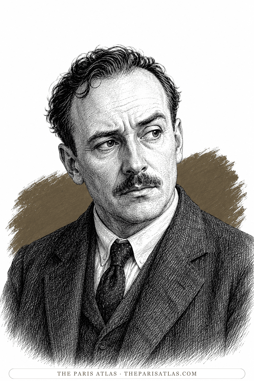 Illustrated portrait of Karl Bröger