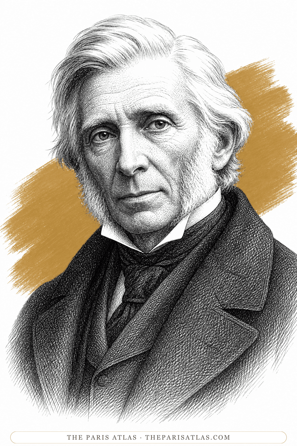 Illustrated portrait of John Ruskin