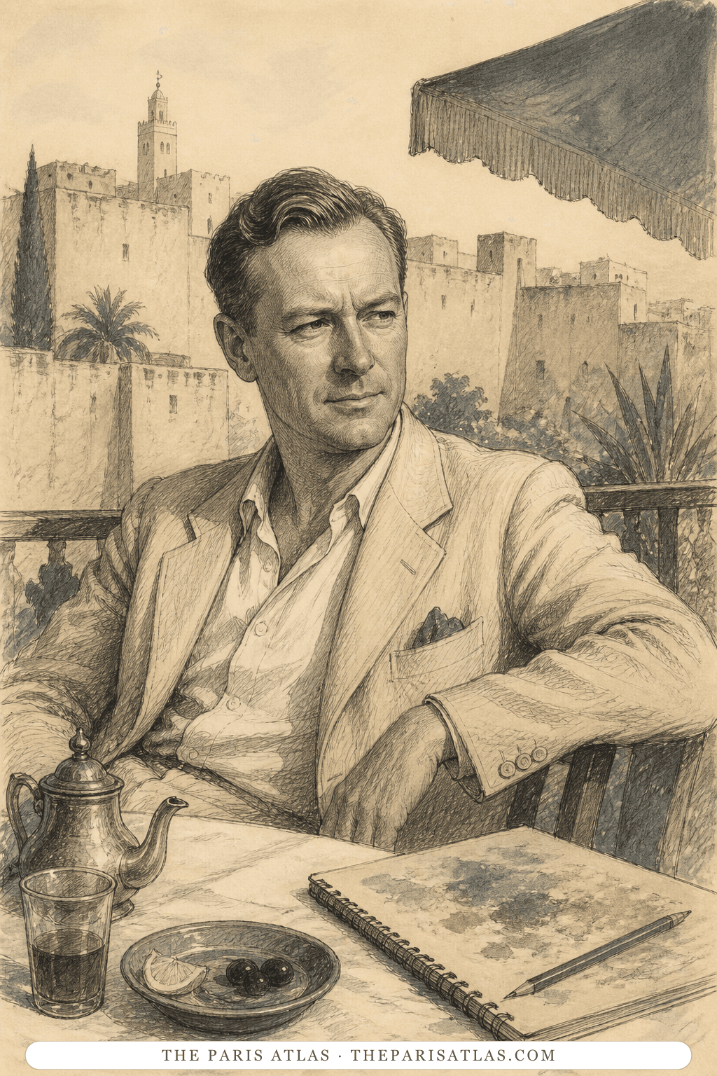 Illustrated portrait of Alain Moss