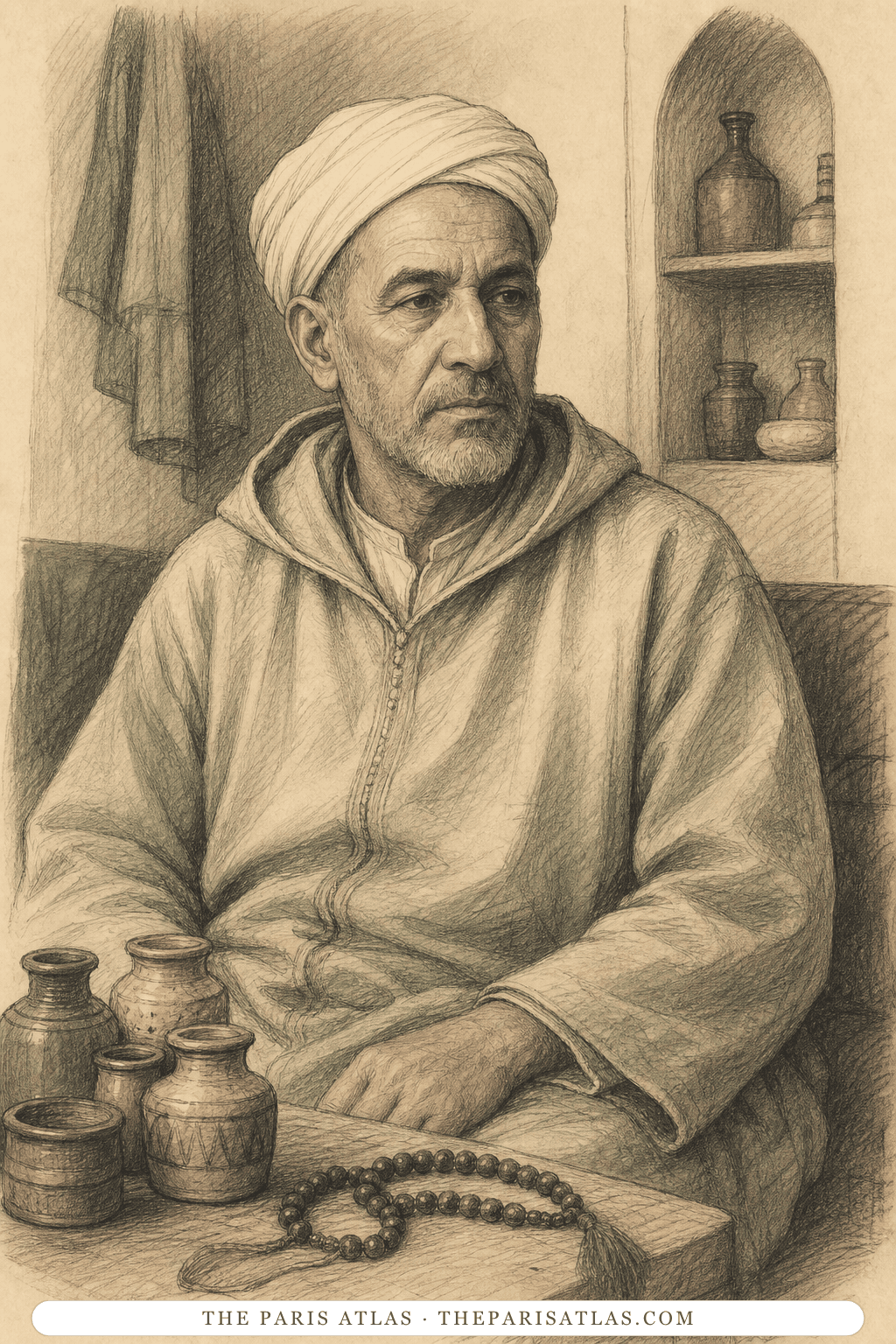 Illustrated portrait of Amar’s father