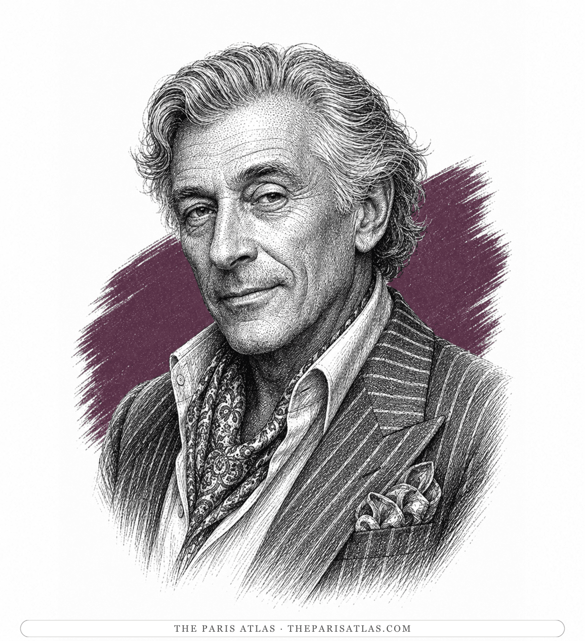 Illustrated portrait of Ronald Staines