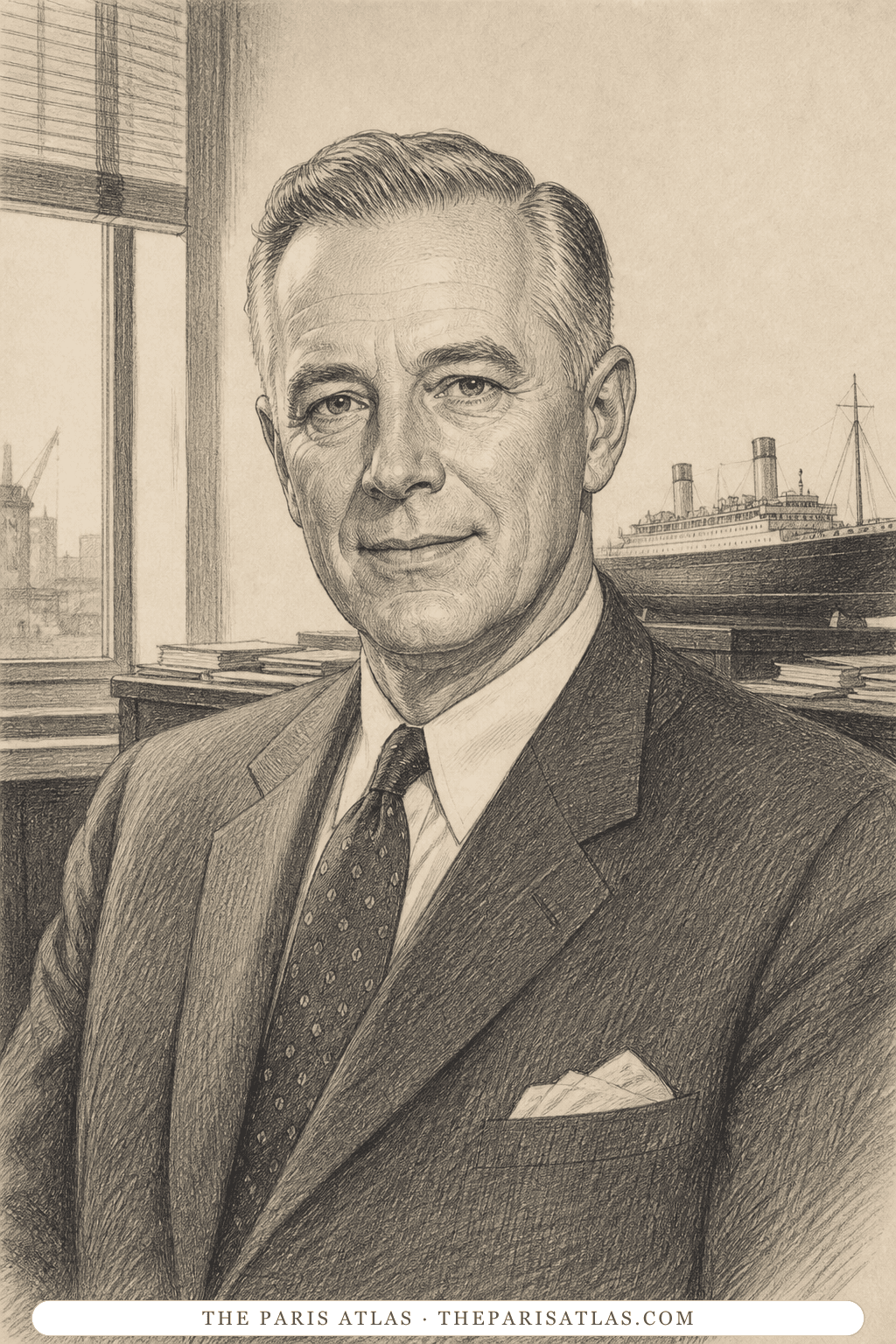 Illustrated portrait of Herbert Greenleaf