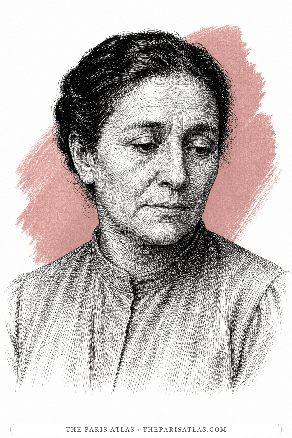 Illustrated portrait of Catherine Hélène Sintès Camus