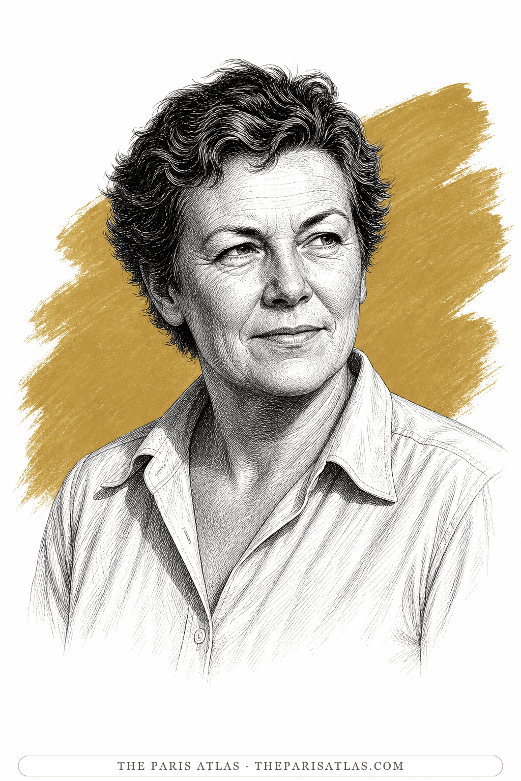 Illustrated portrait of Mary Welsh Hemingway