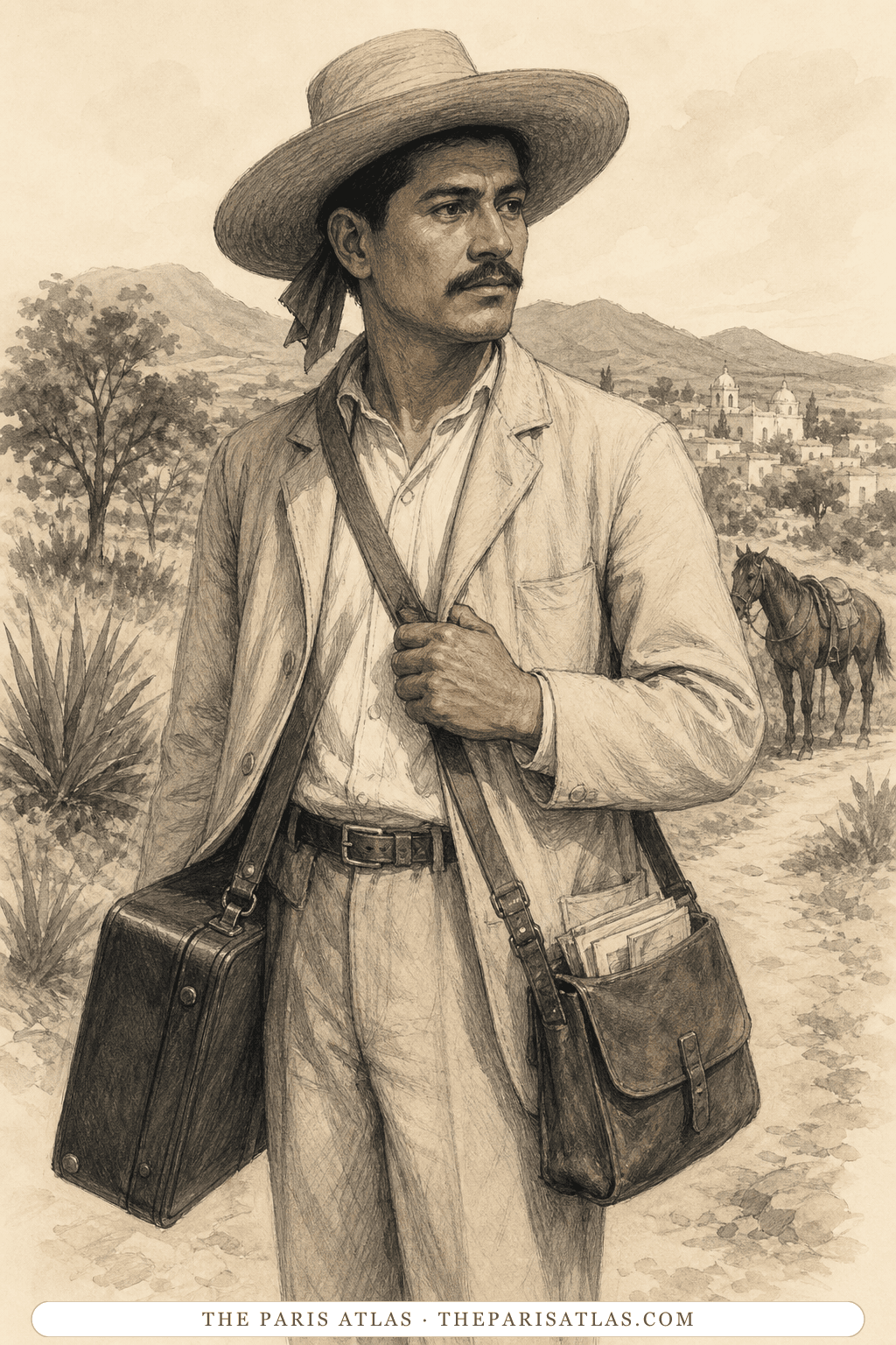 Illustrated portrait of Juan Cerillo