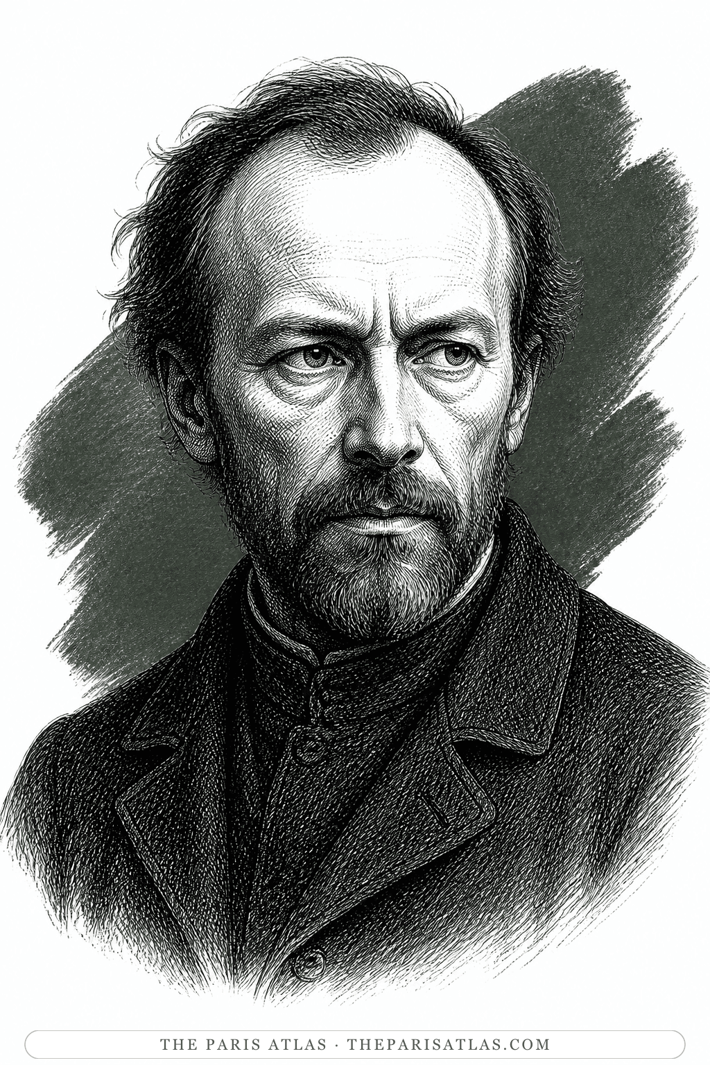 Illustrated portrait of Peter Tchernavitch (President of the Nihilists)