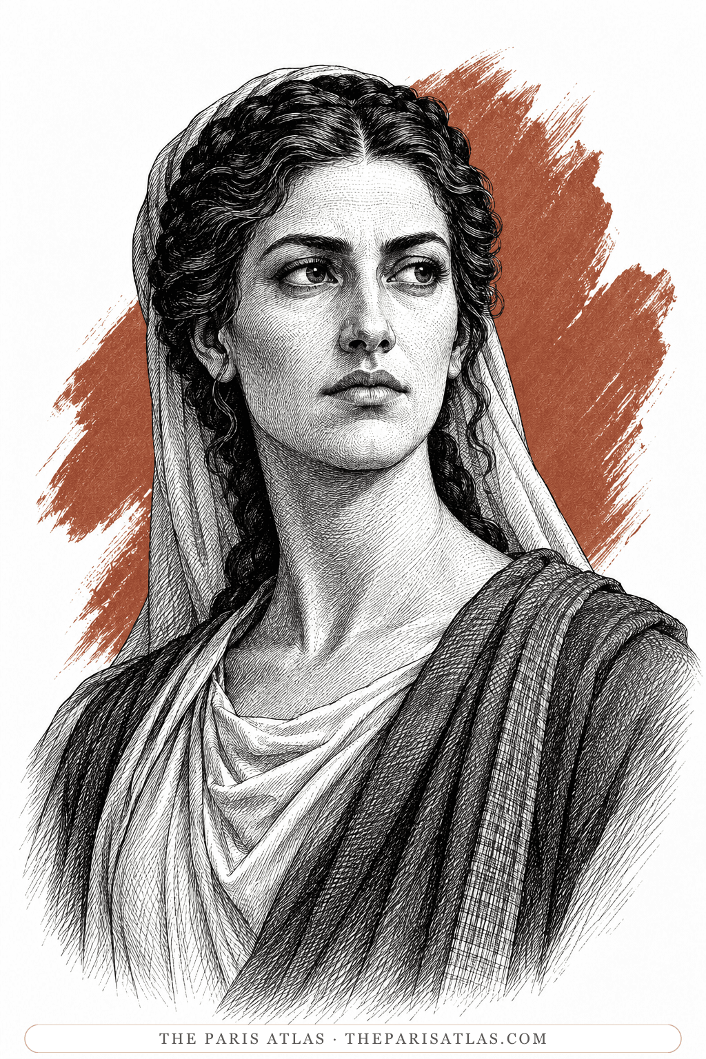 Illustrated portrait of Astarte