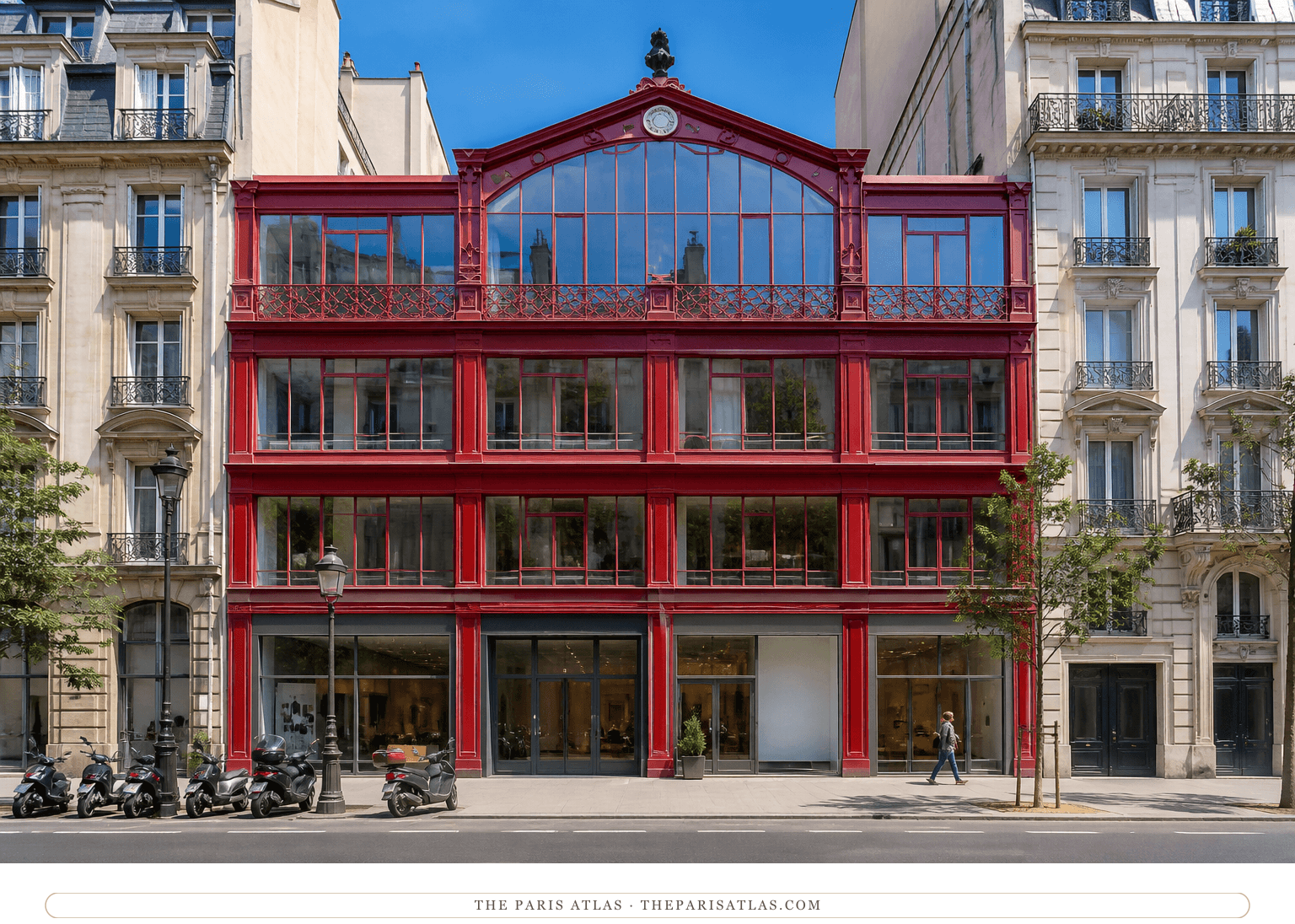 Colour photorealistic view of the former Nadar studio beneath a bright blue sky