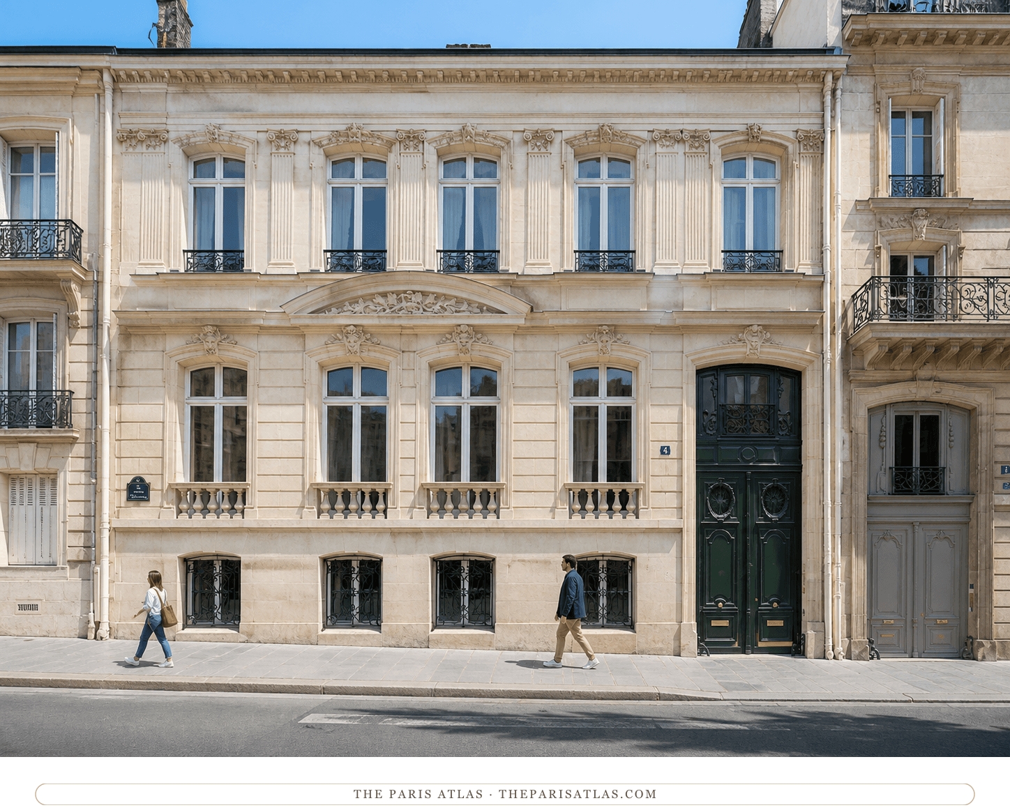 Colour photorealistic view of 4 rue de Saint-Pétersbourg beneath a bright blue sky