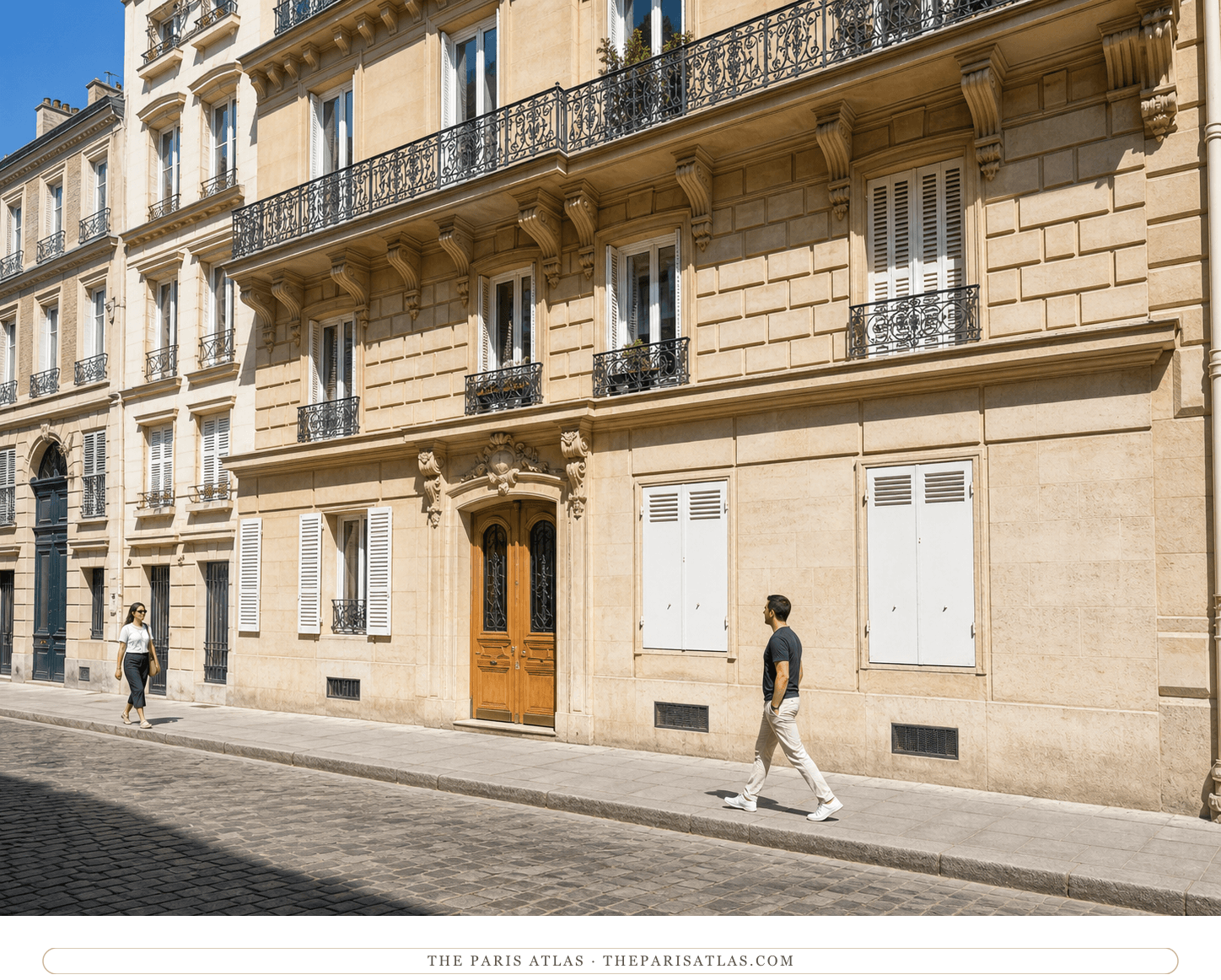 Colour photorealistic view of 4 rue Lavoisier beneath a bright blue sky