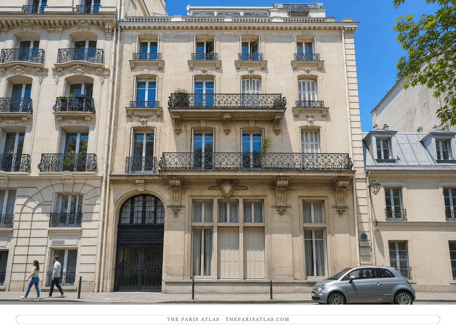 Colour photorealistic view of 40 rue Paul-Valéry beneath a bright blue sky