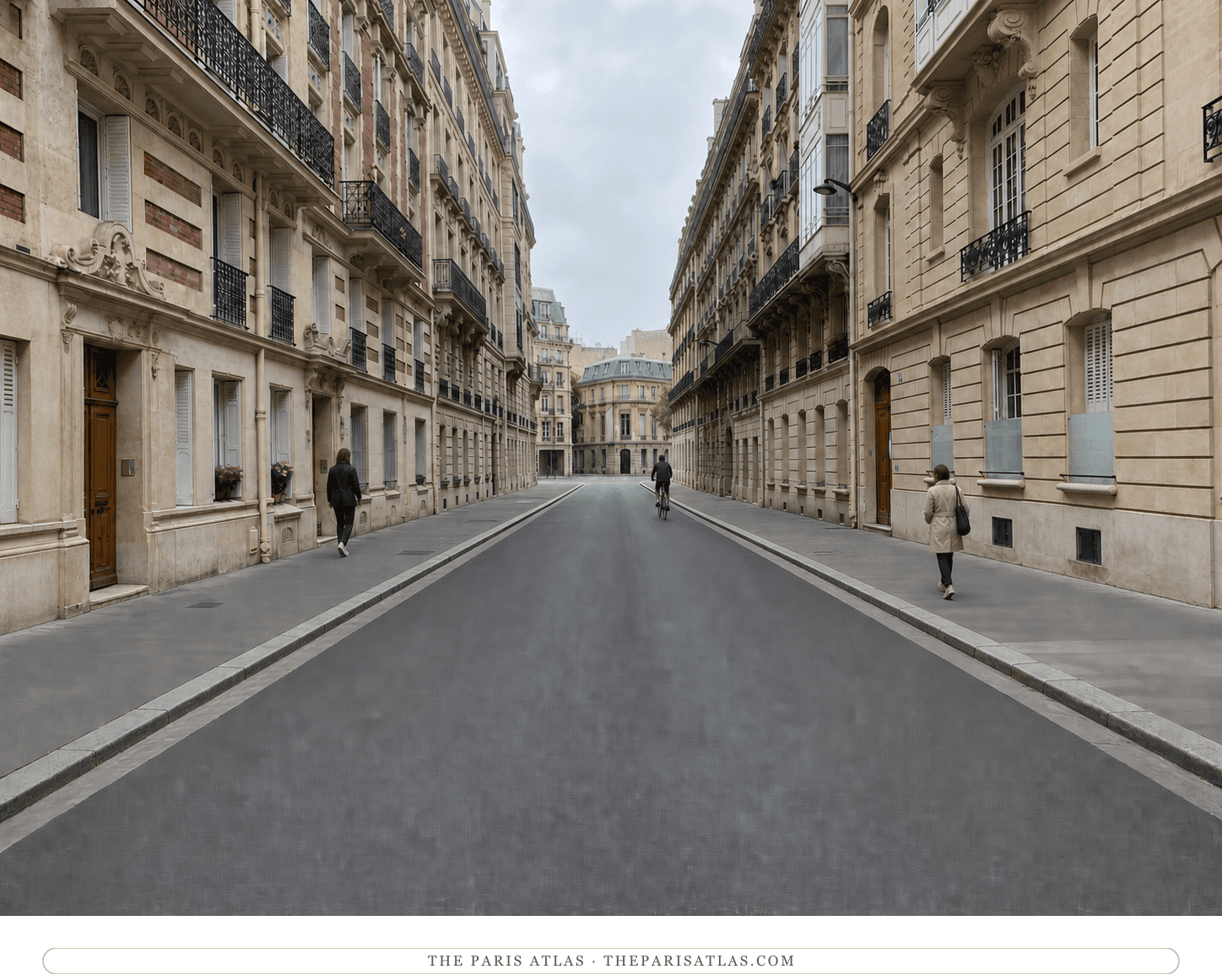 Color present-day view of 44 rue de l’Amiral-Hamelin