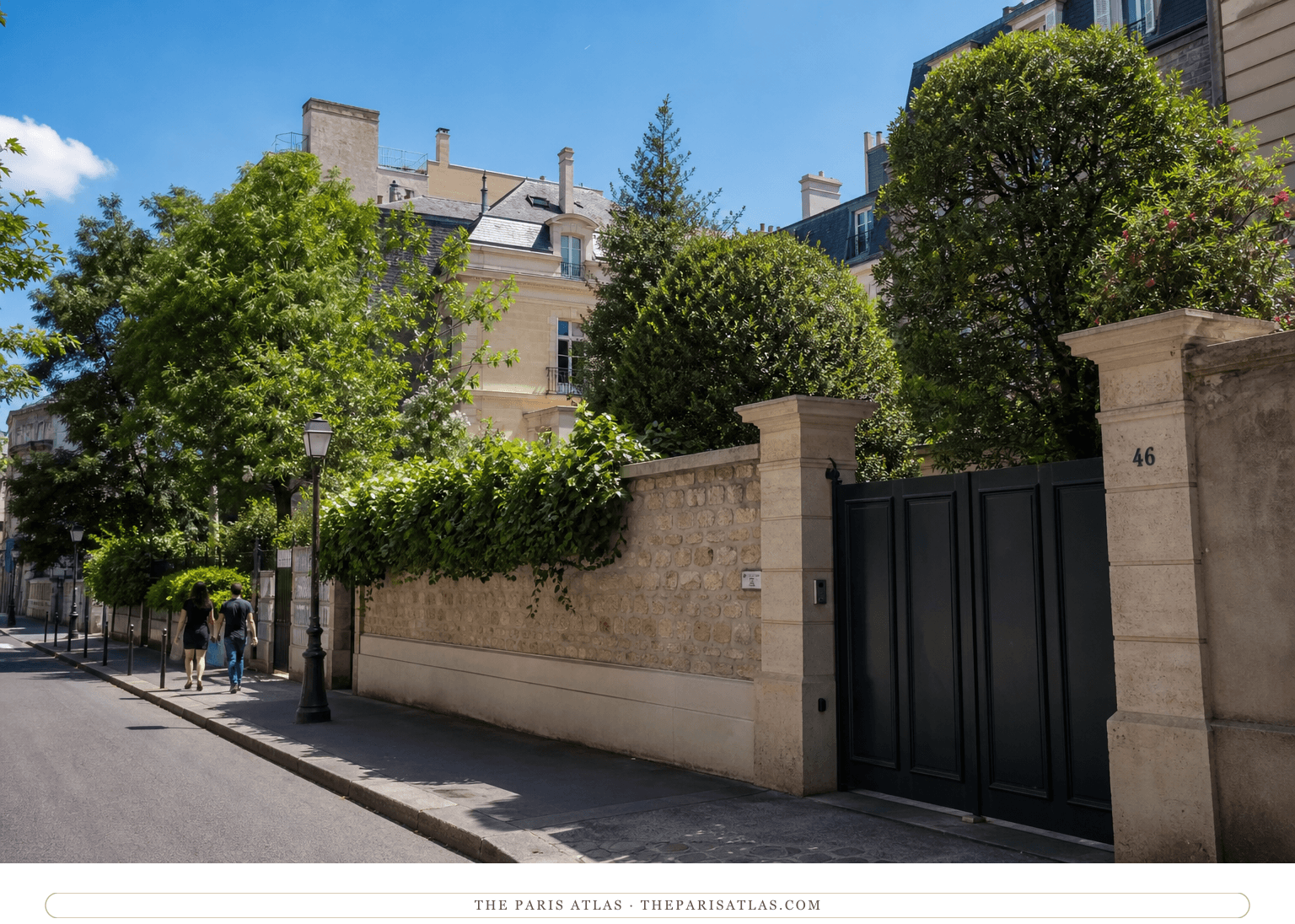 Colour photorealistic view of 46 rue du Docteur-Blanche beneath a bright blue sky