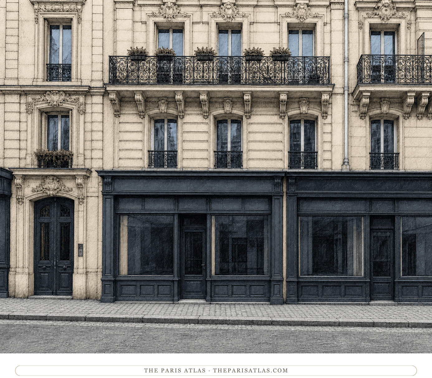Colour illustration of the present-day building at 6 boulevard de Clichy in Paris