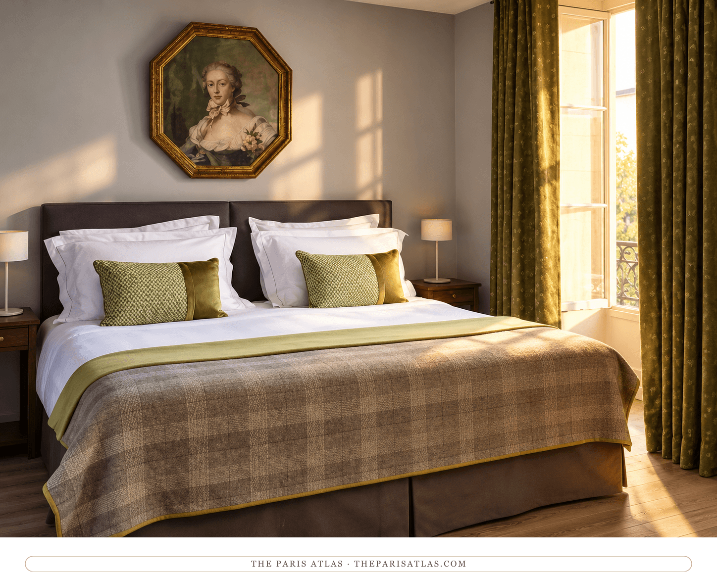 Reference-based illustration of a Deluxe room at Hôtel d’Orsay.