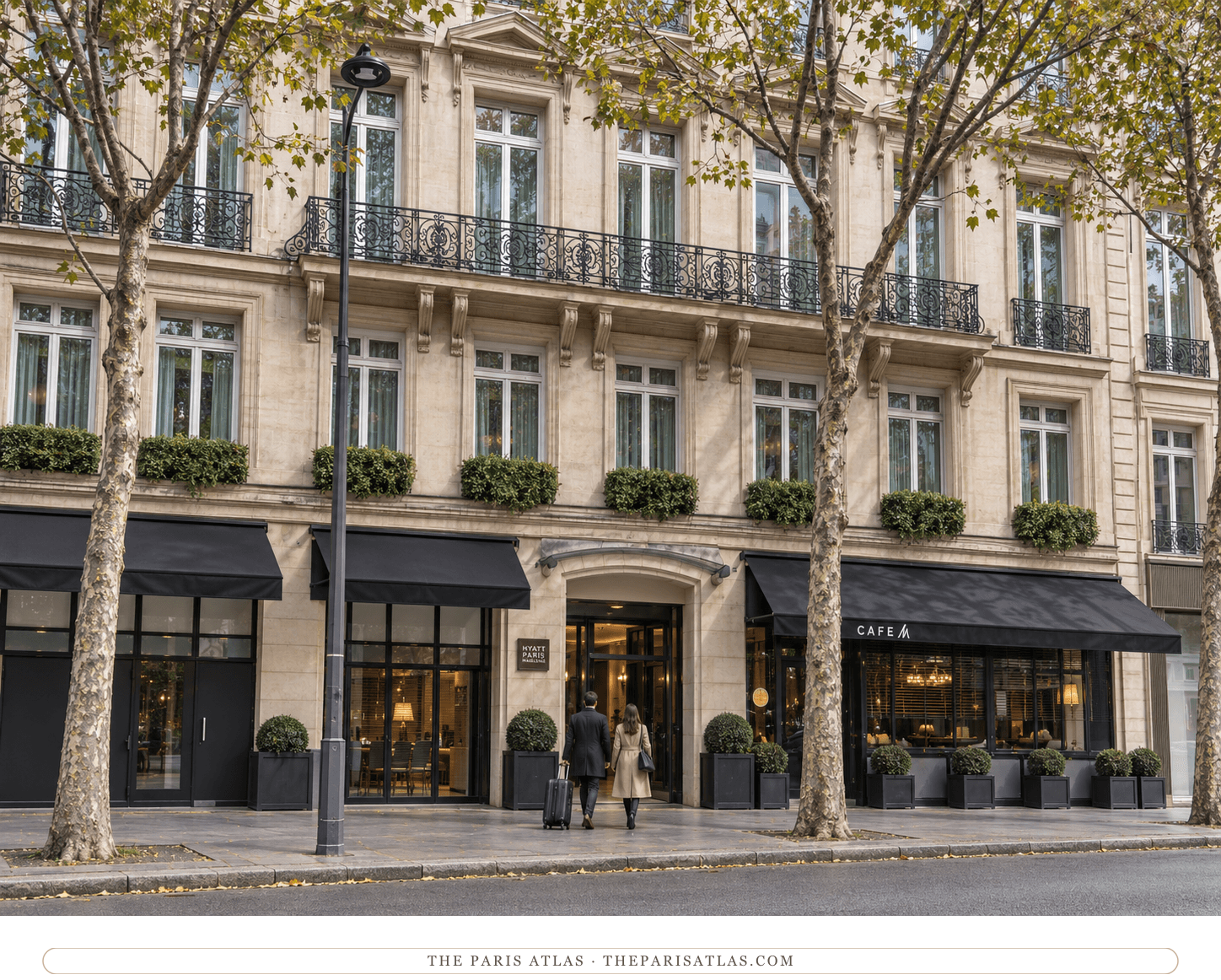 The entrance to Hyatt Paris Madeleine on boulevard Malesherbes. — illustration.