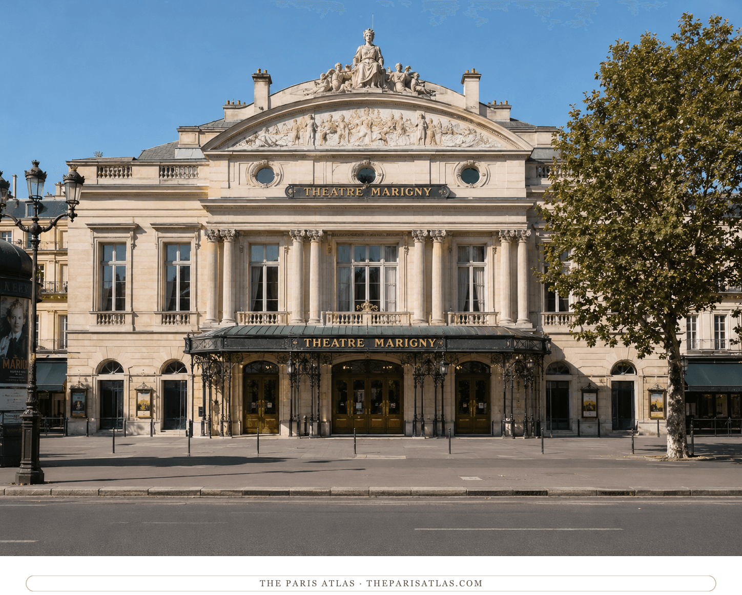 The Théâtre Marigny pavilion in colour amid the gardens off the Champs-Élysées