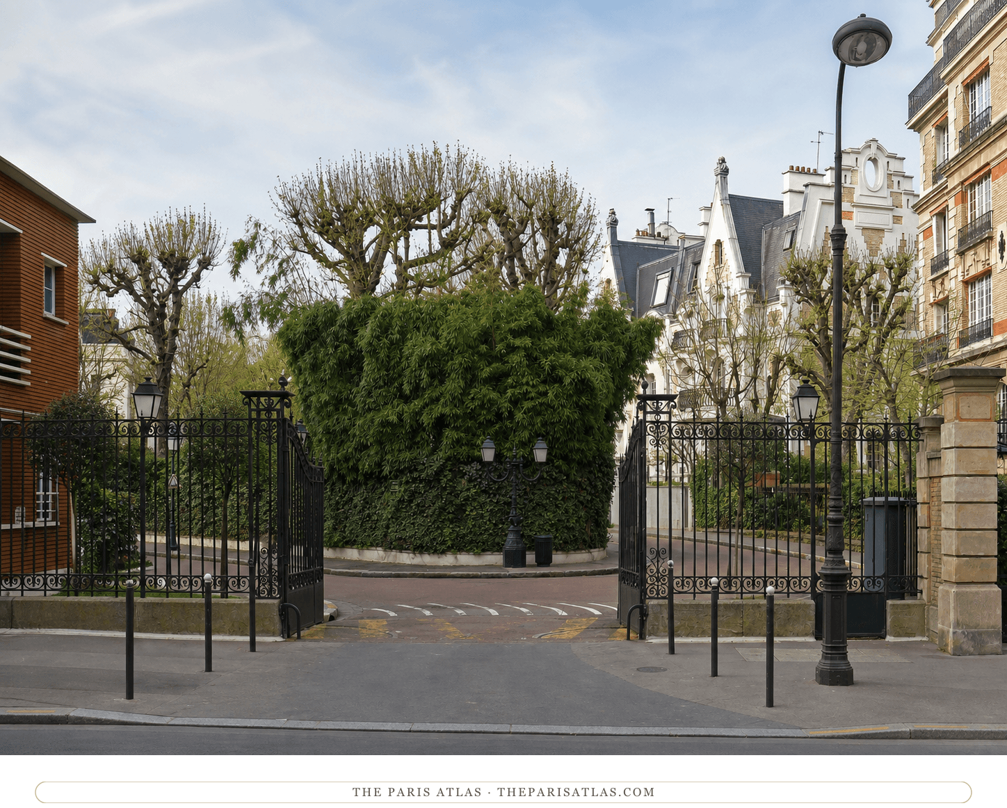 Color present-day view of the Villa Montmorency entrance