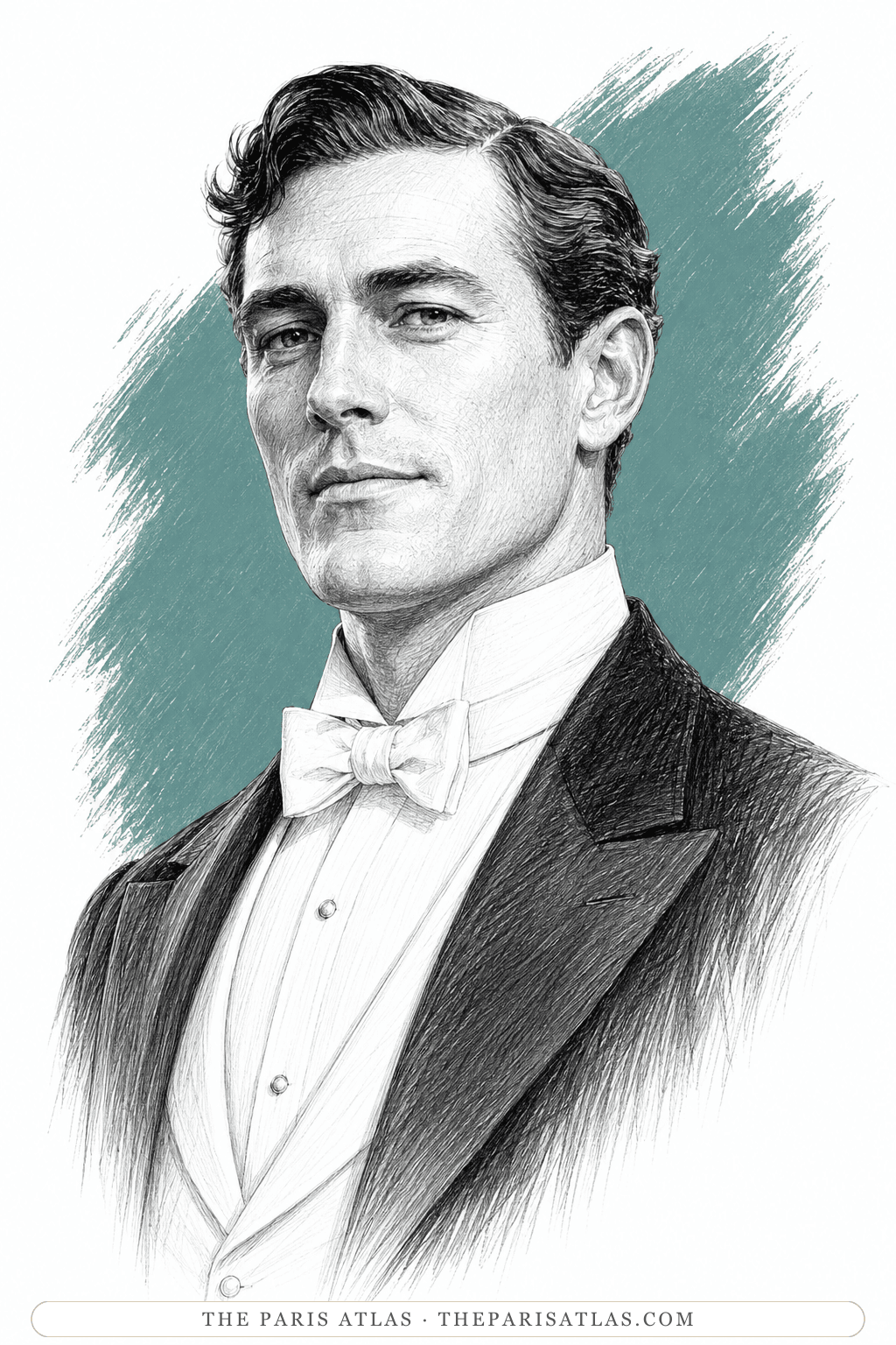 Illustrated portrait of A. J. Raffles