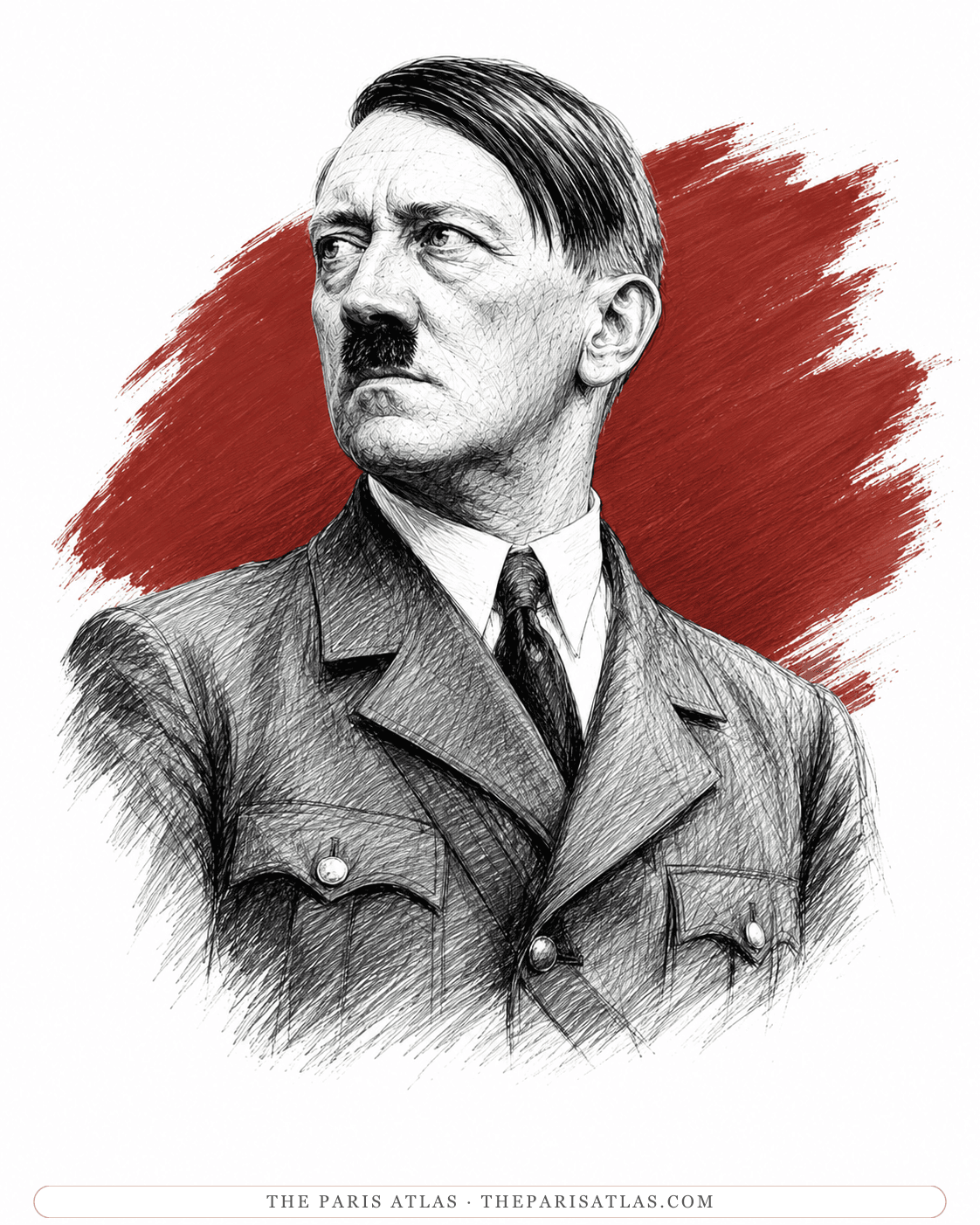 Illustrated portrait of Adolf Hitler