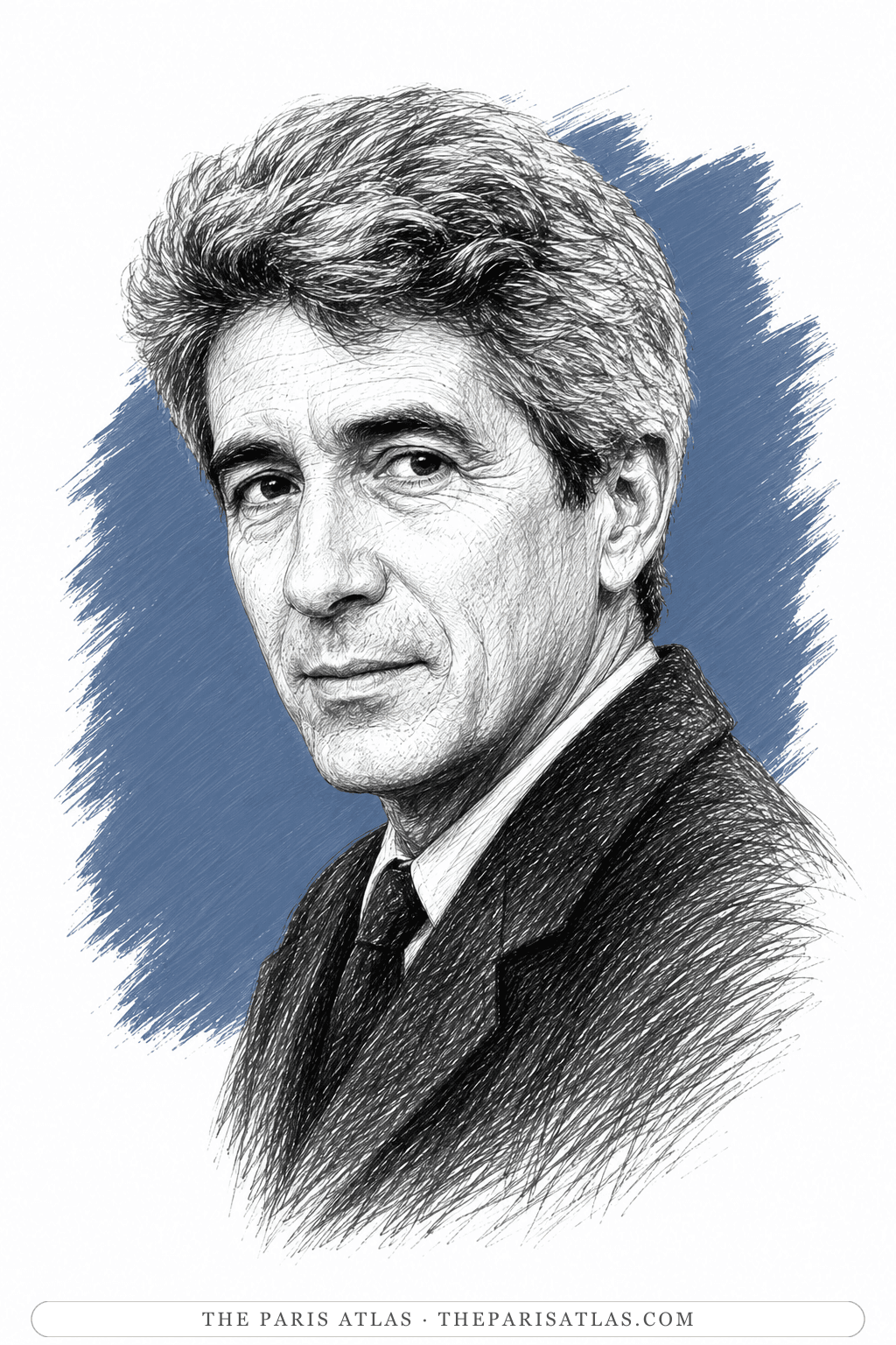 Illustrated portrait of Alain Resnais