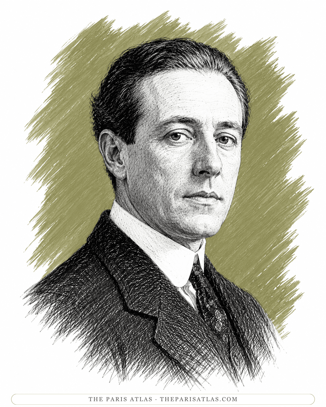 Illustrated portrait of Albert C. Barnes