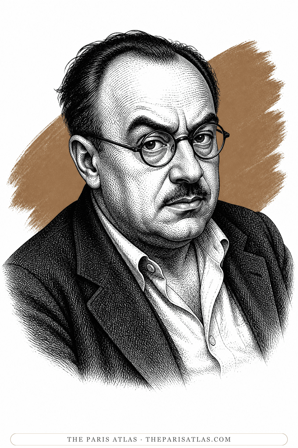 Illustrated portrait of Albert Paraz
