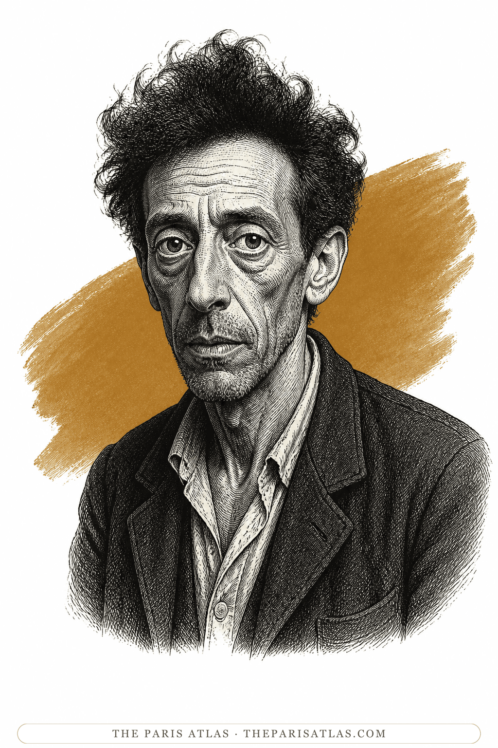 Illustrated portrait of Alberto Giacometti