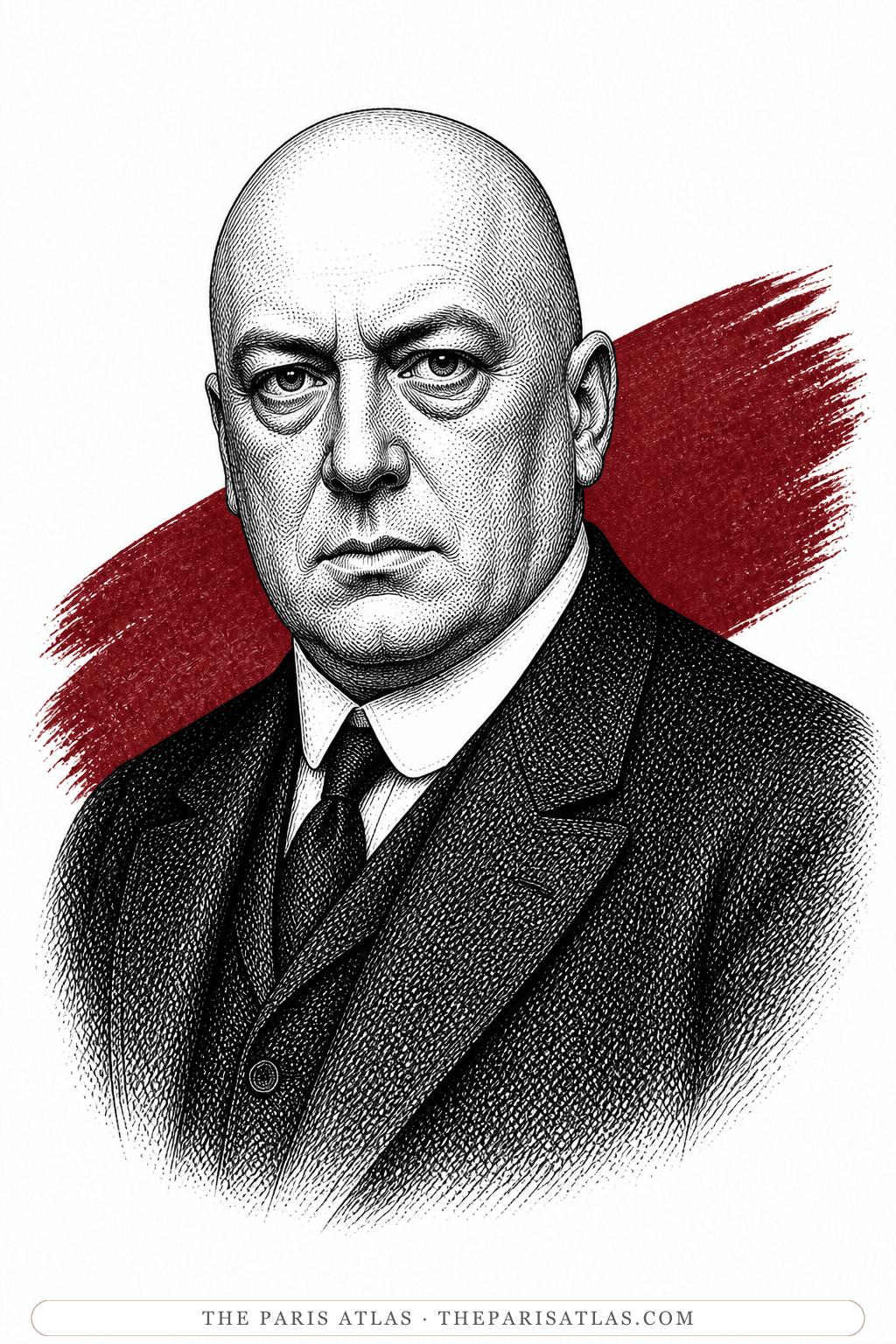 Illustrated portrait of Aleister Crowley