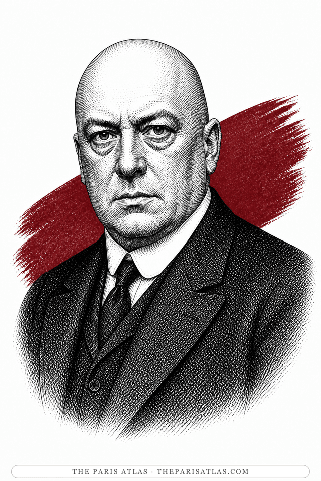 Illustrated portrait of Aleister Crowley