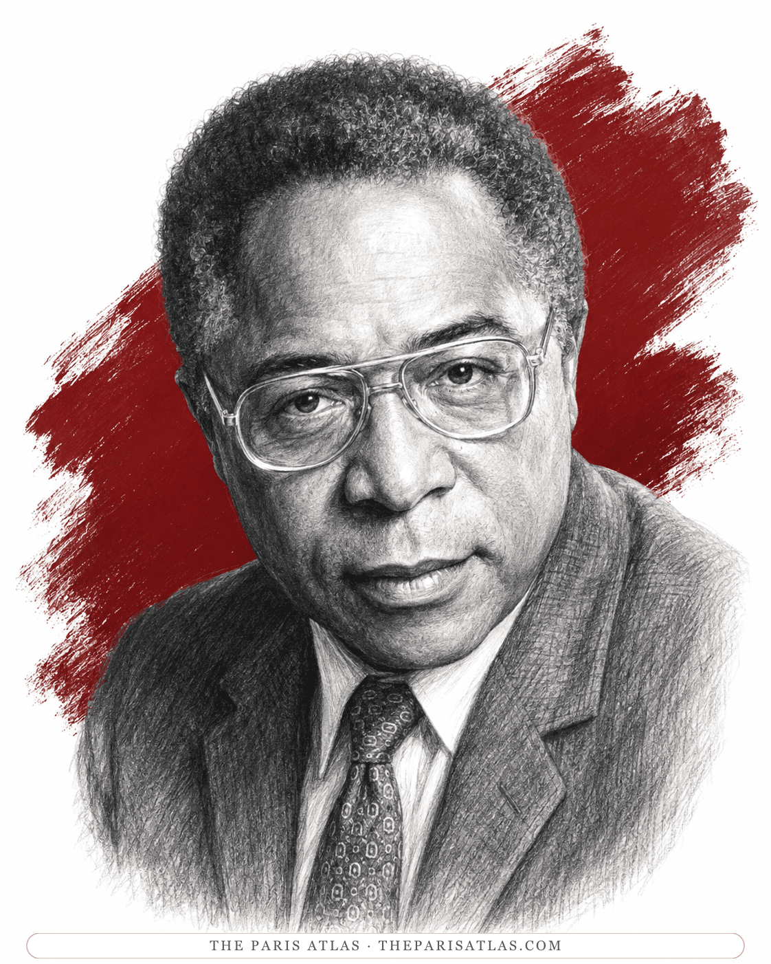 Illustrated portrait of Alex Haley